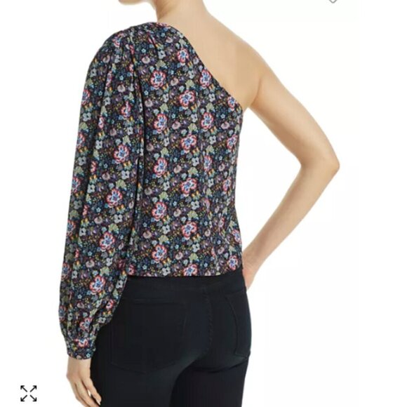 FRAME Floral Print One Shoulder Top Size S EUC - Picture 13 of 13